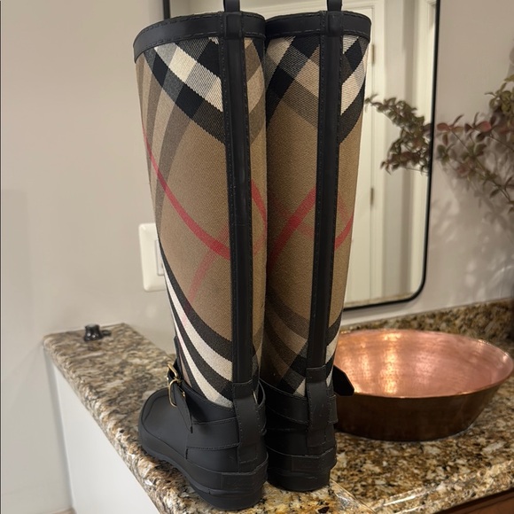 Burberry Plaid Knee-High Rain Boots - Picture 5 of 6